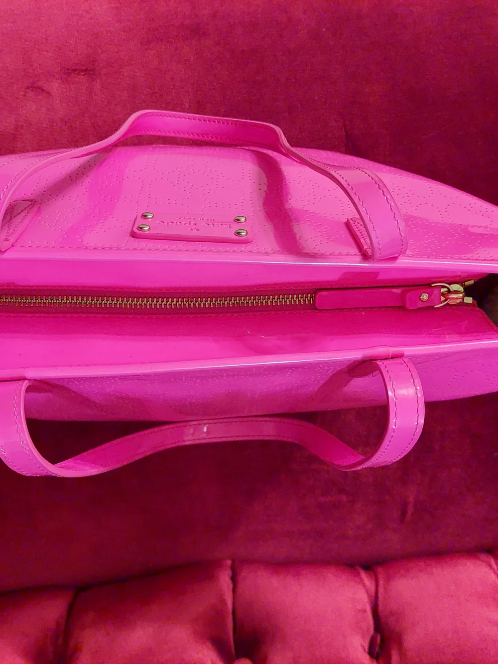Kate Spade Bright Pink Perforated Tote